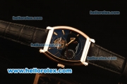 Vacheron Constantin Malte Swiss Tourbillon Manual Winding Rose Gold Case with Black Dial and Black Leather Strap