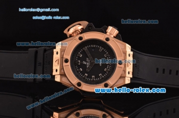 Hublot King Power Oceanographic 4000 Swiss ETA 2836 Automatic Rose Gold Case with Stick Markers Black Dial and Black Rubber Strap