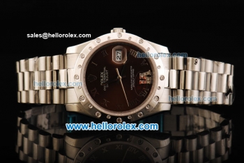 Rolex Datejust Oyster Perpetual Automatic Movement Full Steel with Diamond Bezel and Roman Numeral Markers