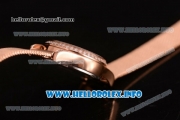Omega De Ville Prestige Miyota Quartz Rose Gold Case/Bracelet with White MOP Dial Diamonds Bezel and Diamonds Markers