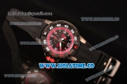 Richard Mille RM028 Swiss Valjoux 7750 Automatic PVD Case with Skeleton Dial and Black Rubber Strap - Red Inner Bezel