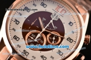 Tag Heuer Mikrograph Chrono Miyota OS10 Quartz Full Rose Gold with White/Brown Dial and Arabic Numeral Markers