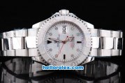 Rolex Yacht-Master Oyster Perpetual Chronometer Automatic with White Shell Dial,White Bezel and Diamond Marking-Small Calendar