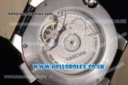 Cartier Ballon Bleu De Tourbillon Asia ST25 Automatic Steel Case with Black Dial and Black Leather Strap