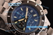 Breitling SuperOcean Chronograph II Miyota OS10 Quartz Steel Case with Black Dial Stick Markers Black Dial and Stainless Steel Strap