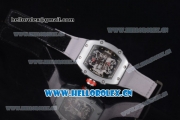 Richard Mille RM 27-01 Tourbillon Rafael Nadal Miyota 9015 Automatic Steel Case with Skeleton Dial Dot Markers and Grey Nylon Strap