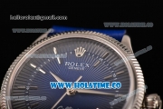 Rolex Cellini Time Asia 2813 Automatic Steel Case with Silver Stick Markers and Blue Dial