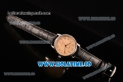 Blancpain Le Brassus Swiss ETA 2824 Automatic Steel Case with Beige Dial and Black Leather Strap