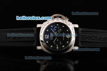 Panerai Luminor Regatta Pam 308 Automatic Movement Blue Dial with Green Dot Markers and Black Rubber Strap