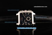 Tag Heuer Monaco LS Chronograph Miyota Quartz Movement Steel Case with Blue Dial and Black Leather Strap