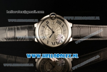 Cartier Ballon Bleu De 9015 Auto Steel Case with White Dial and Black Leather Strap