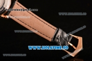 Patek Philippe Calatrava Miyota Quartz Rose Gold Case with Black Dial and Roman Numeral Markers