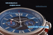 Ulysse Nardin Maxi Marine Chrono Japanese Miyota OS20 Quartz Stainless Steel Case with Blue Rubber Strap and Blue Dial