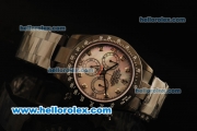 Rolex Daytona Chronograph Swiss Valjoux 7750 Automatic Movement Full PVD with Pink MOP Dial and Diamond Markers