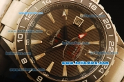 Omega Seamaster GMT Asia 2813 Automatic Full Steel with Brown stripe Dial and SS Strap