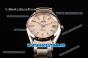 Omega Aqua Terra 150 M Co-Axial Clone Omega 8501 Automatic Steel Case/Bracelet with White Dial and Stick Markers (EF)