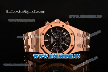 Audemars Piguet Royal Oak 41MM Chrono Miyota Quartz Full Rose Gold with Black Dial and White Stick Markers