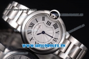 Cartier Ballon Bleu De Mideum Swiss Quartz Stainless Steel Case/Bracelet with Roman Numeral and Markers White Dial