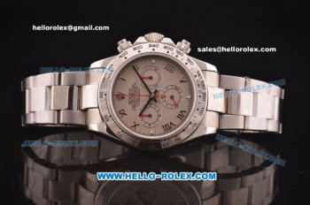 Rolex Daytona Swiss Valjoux 7750 Automatic Movement Steel Case and Strap with Grey Dial and Roman Numeral Markers