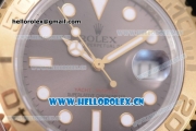 Rolex Yacht-Master 40 Clone Rolex 3135 Automatic Two Tone Case/Bracelet with Grey Dial and Dot Markers (BP)