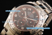 Rolex Daytona Swiss Valjoux 7750 Automatic Movement Full Steel with Black Dial and Arabic Numerals