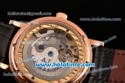 A. Lange & Sohne Richard Lange Tourbillon Pour le Merite Automatic Rose Gold Case with Black Dial and Black Leather Strap