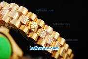 Rolex Datejust Automatic Movement Full Gold ETA Coating with Diamond Bezel and Roman Numeral Hour Markers-Lady Size