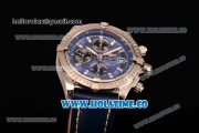 Breitling Chronomat Evolution Swiss Valjoux 7750 Automatic Steel Case with Blue Dial and Silver Stick Markers (BP)