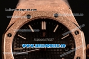 Audemars Piguet Royal Oak 41MM Clone AP Calibre 3120 Automatic Rose Gold Case with Black Dial and Rose Gold Bracelet - (EF)