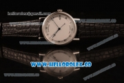 Breguet Classique Miyota 9015 Automatic Steel Case with White Dial and Black Leather Strap Steel Bezel - (AAAF)