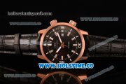 IWC Aquatimer Vintage 1967 Asia Automatic Rose Gold Case with Black Dial White Stick Markers and Black Leather Strap