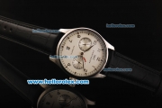 IWC Portuguese Automatic Movement Steel Case with White Dial and Black Leather Strap