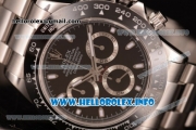 Rolex Daytona Chrono Swiss Valjoux 7750 Automatic Stainless Steel Case/Bracelet with Black Dial and Stick Markers (BP)