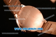 Cartier Rotonde De Miyota Quartz Rose Gold Case/Bracelet with Black Dial