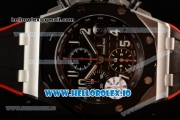 Audemars Piguet Royal Oak Offshore Chronograph Clone AP Calibre 3126 Automatic Steel Case Black Dial With Arabic Numeral Markers Red Rubber Strap - 1:1 Original (JF)