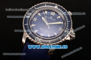 BlancPain Fifty Fathoms Swiss ETA 2836 Automatic Steel Case with Blue Dial and Stick/Arabic Numeral Markers (NOOB)