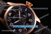 IWC Big Pilot Clone IWC 521111 Automatic Rose Gold Case with Blue Dial and Brown Leather Strap Arabic Numeral Markers