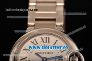 Cartier Ballon Bleu De Small Swiss ETA Quartz Full Steel with White Dial and Black Roman Numeral Markers