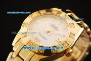 Rolex Datejust Automatic Movement Full Gold with White Dial and Diamond Bezel-ETA Coating Case