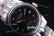 Tudor Rotor Self-Winding Automatic Steel Case with Ceramic Bezel and Black Dial-ETA Coating