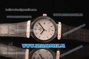 Hublot Classic Fusion 9015 Auto Steel Case with White Dial and Black Leather Strap