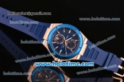 IWC Ingenieur Asia ST Automatic Rose Gold Case with Blue Rubber Bracelet Blue Dial and Stick Markers
