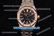 Audemars Piguet Royal Oak Clone AP Calibre 3120 Automatic Two Tone Case/Bracelet with Black Dial and Stick Markers (JF)