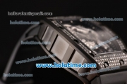 Richard Mille Tourbillon RM 057 Dragon Swiss ETA 2824 Automatic PVD&Diamond Case with Black Rubber Strap and Silver Dragon Dial - 1:1 Original