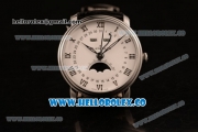 BlancPain Villeret Miyota 9015 Automatic Steel Case with White Dial and Black Leather Strap - (AAAF)