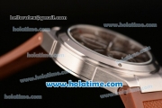 IWC Ingenieur Asia ST Automatic Steel Case with Brown Rubber Strap Stick Markers and Brown Dial