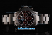 Rolex Daytona Oyster Perpetual Swiss Valjoux 7750 Automatic Movement Full PVD with Black Dial and White Numeral Markers