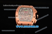 Richard Mille RM005 FM Asia Automatic Rose Gold Case with Skeleton Dial and Green Inner Bezel
