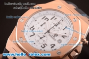 Audemars Piguet Royal Oak Offshore Chronograph Quartz Movement Rose Gold Case with White Dial and Black Marking