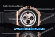 Audemars Piguet Royal Oak Offshore Chrono Miyota OS Quartz Rose Gold Case with White Dial Black Rubber Strap and Black Subdials (EF)